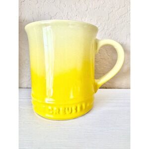 Le Creuset Yellow Ombre Stoneware Coffee Mug 12oz Triple Ring Ceramic Cup